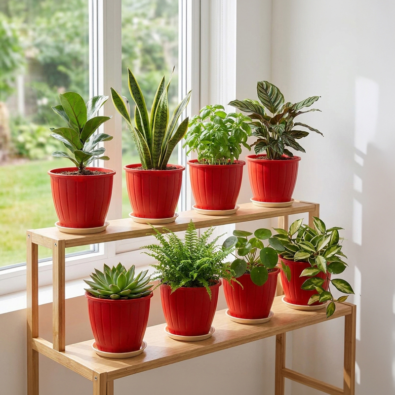Fresh Root Red Planter - Sixteen Piece Set