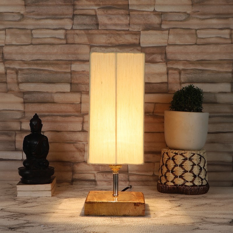 Straminea Wooden Table Lamp - Beige