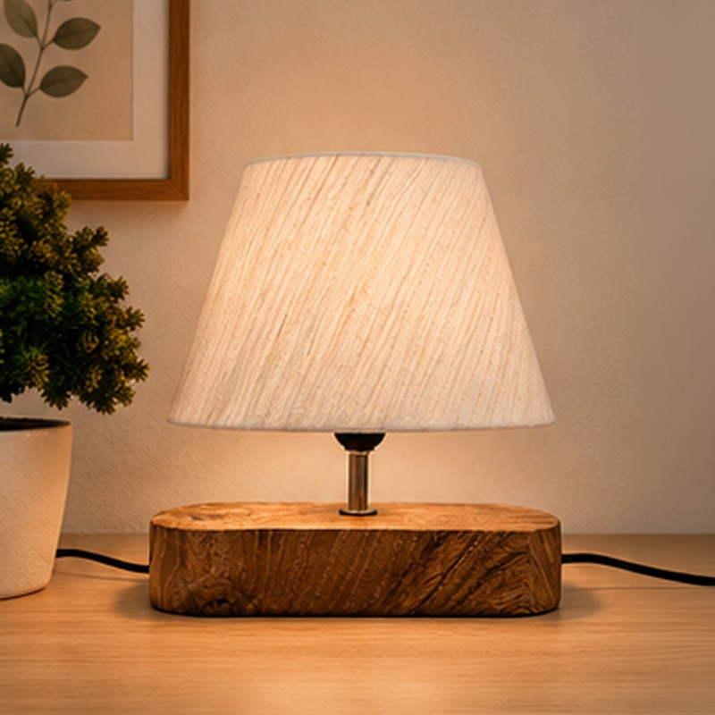 Cambium Wooden Table Lamp - Beige