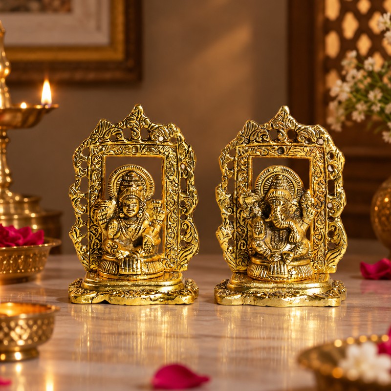 Amaris Lakshmi & Ganesh Idols & Sets - Set Of Two