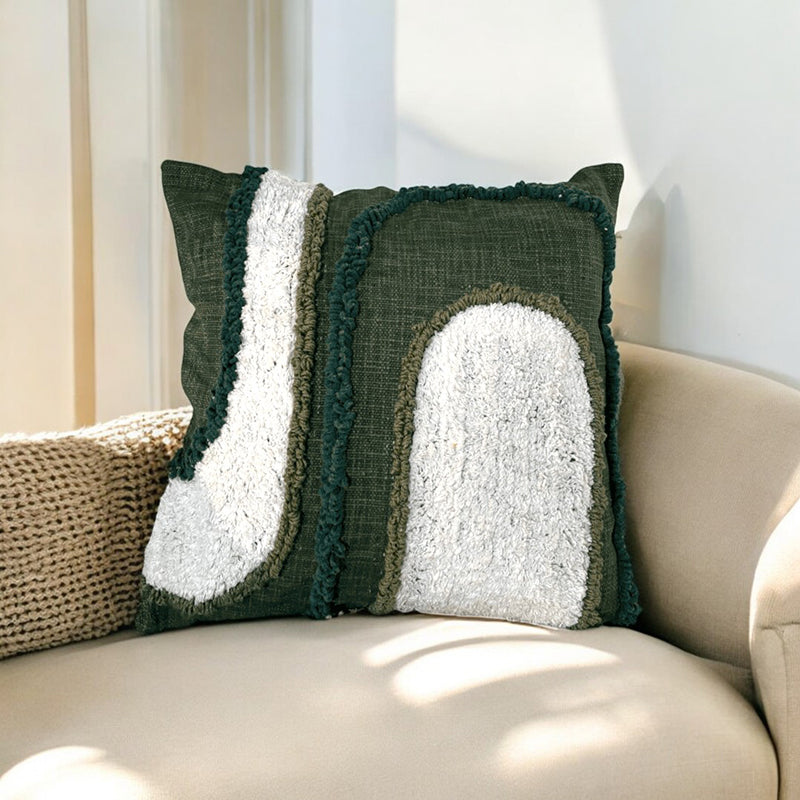 Crest Weft Tufted Cushion Cover Set - 18 x 18 Inches