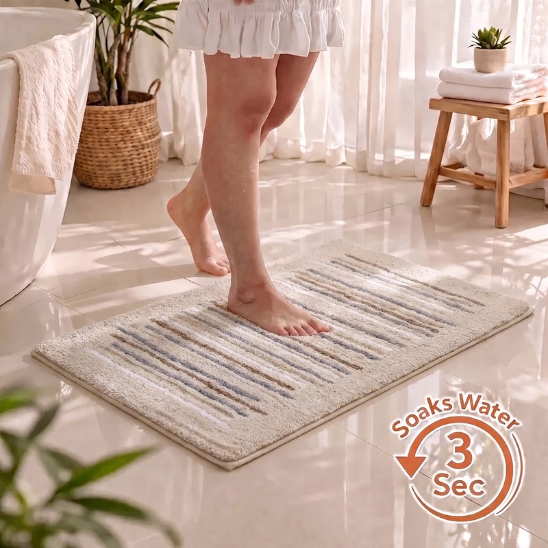 Haven Comfort Anti Skid Bath Mat - Beige - 40 x 60 cm