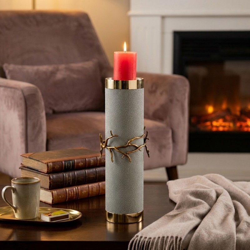 Petunia Brass Candle Holder - Large
