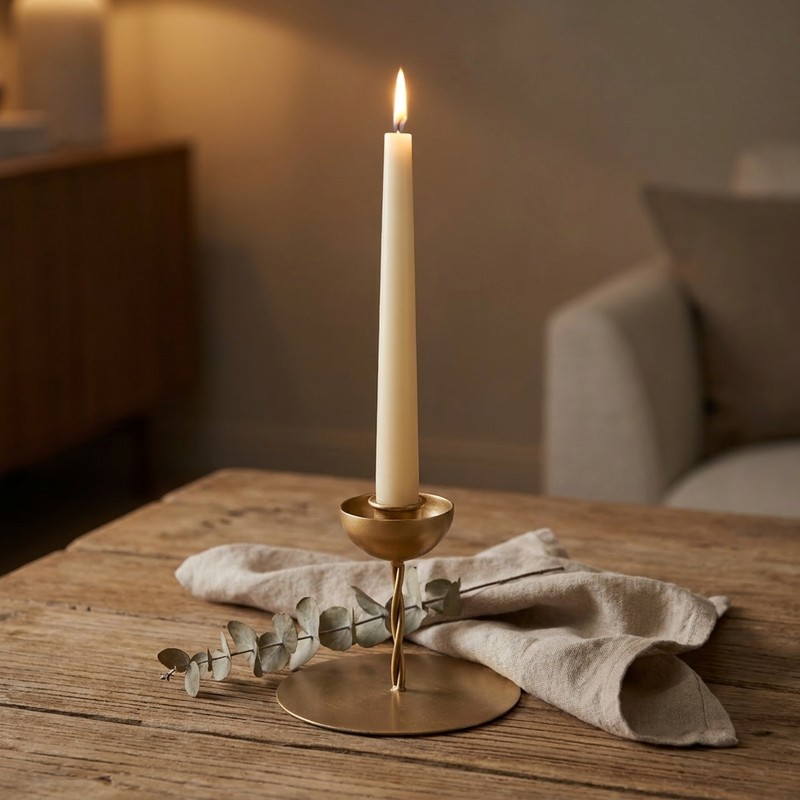 Aureon Pedestal Iron Candle Holder