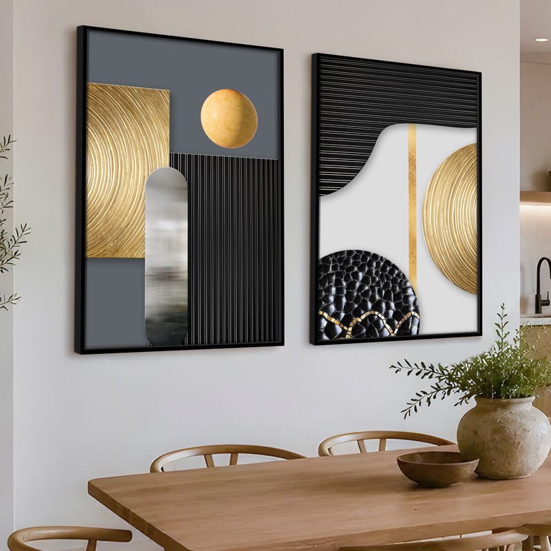Clementine Abstract Cotton Canvas Wall Art - Set Of Two