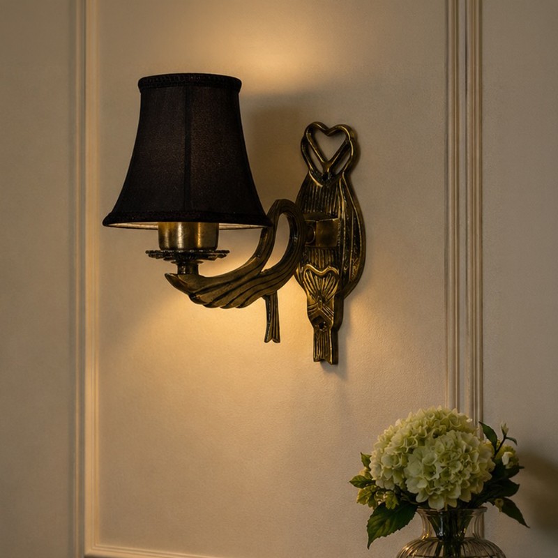 Velmora Cotton Wall Lamp - Black