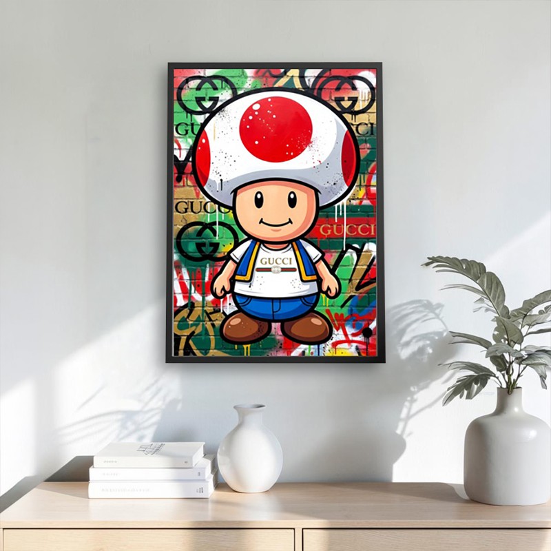 Toad Gucci Wall Painting With Frame