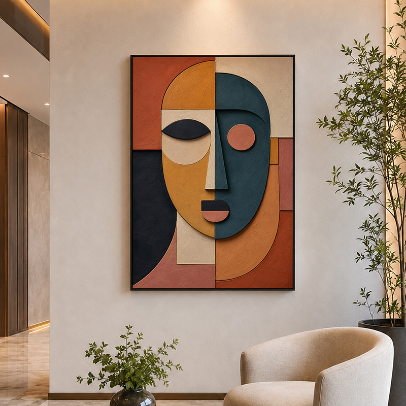 Faces in Balance Canvas Wall Painting With Frame - Small