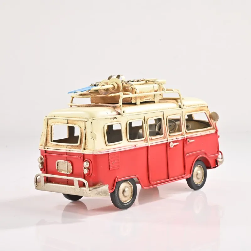 Rear angled view of the red and ivory caravan iron showpiece