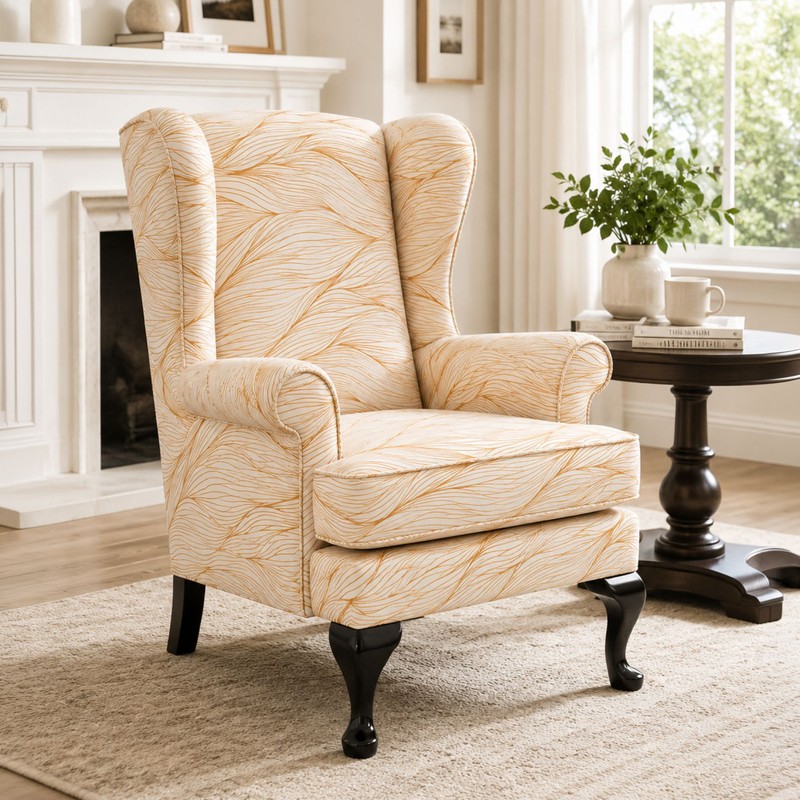 Snugwood Teak Wood & Suede Lounge Chair - Beige