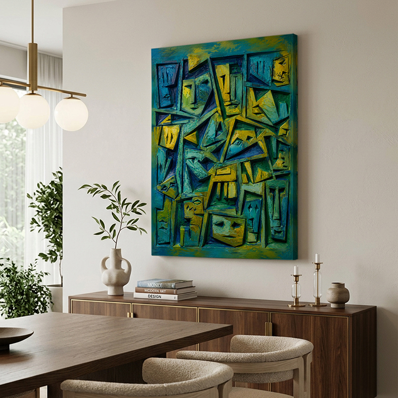 Fragmented Faces Canvas Wall Painting - Small