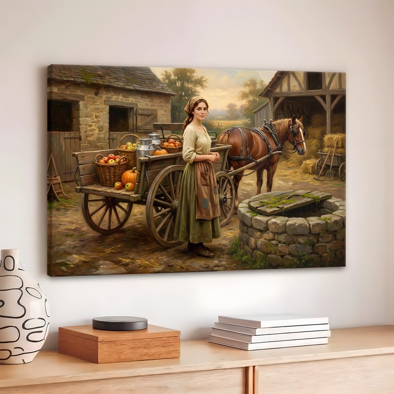 The Fruit Cart Canvas Wall Art - 380 GSM