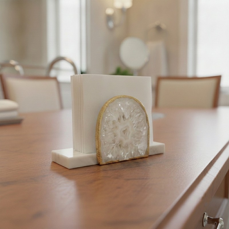Azure Arch Marble Tissue Holder - White
