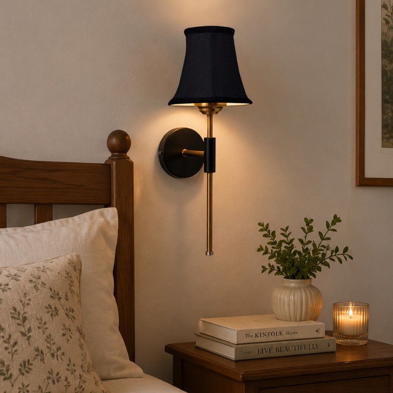 Lunelle Arc Cotton Wall Lamp - Black