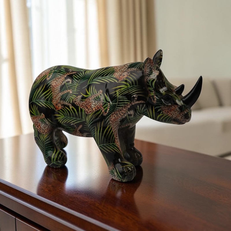 Botanical Rhino Showpiece