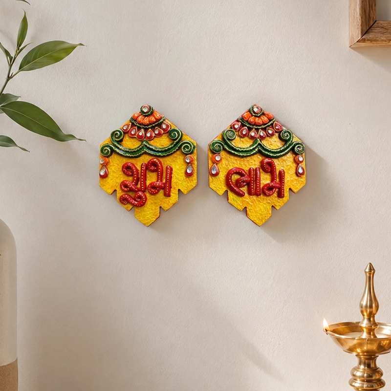 Heritage Shubh Labh Wall Accent - Set of Two