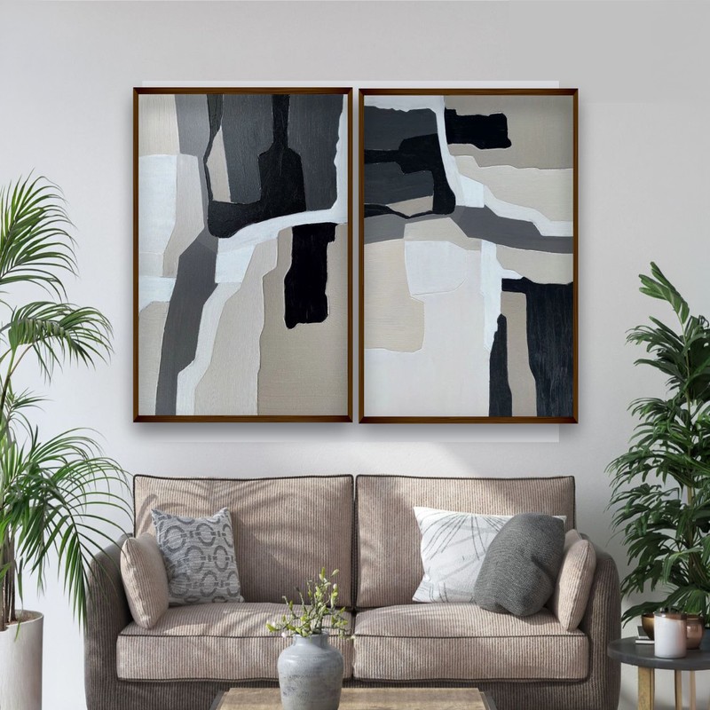 Planaris Canvas Wall Painting - Set of Two