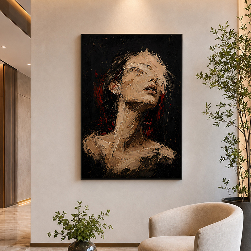 Windswept Canvas Wall Painting With Frame - Small