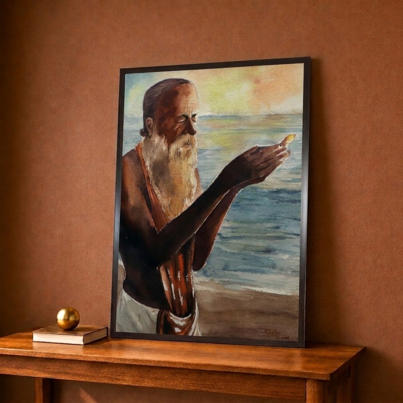 Riverside Sage Portrait Canvas Wall Painting