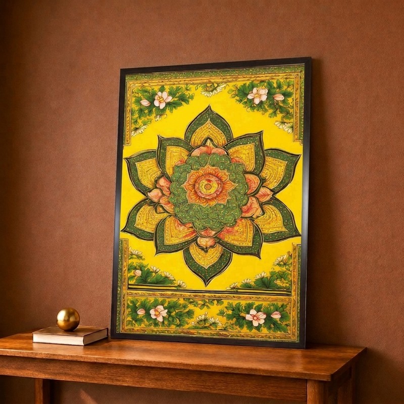 Floral Mandala Canvas Wall Painting