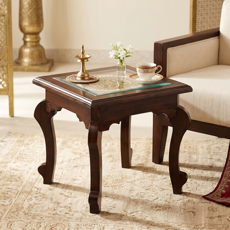 Munich I Teak Wood Side Table