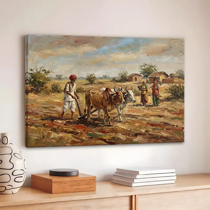 Rural Farming Life Canvas Wall Painting