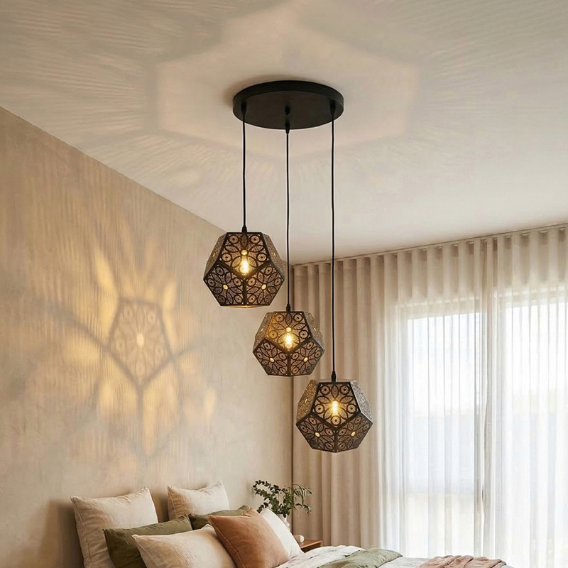 Solstice Prism Angle Trio Metal Ceiling Lamp
