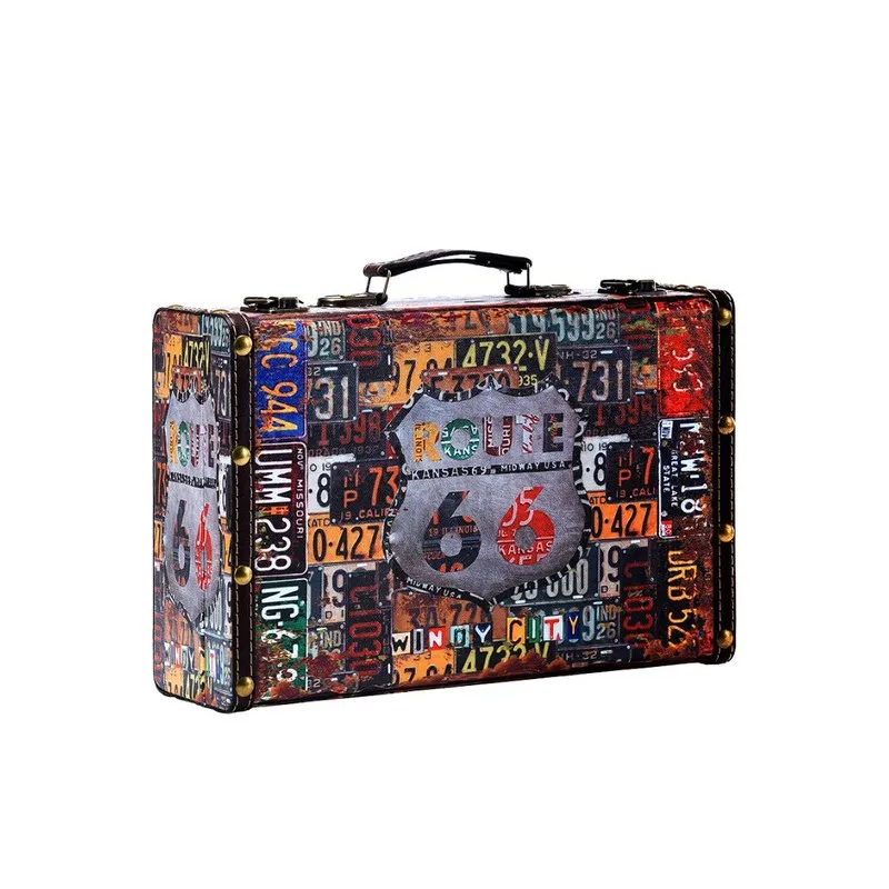 Multicolour rectangular storage box with vintage typography print