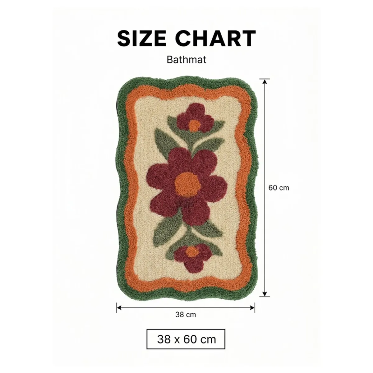 Single floral bath mat shown front-facing on a plain background