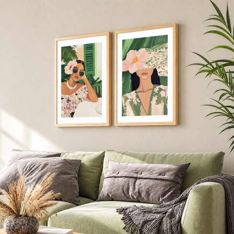 Timeless Muse Wall Art With Frame (250 GSM) - Set of Two