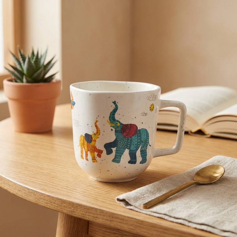 Timeless Elephant Ceramic Coffee Mug (300 mL) - 300 mL