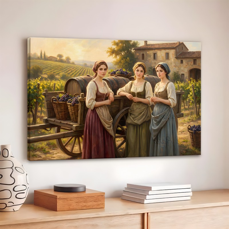 Barrelside Gathering Canvas Wall Art - 380 GSM
