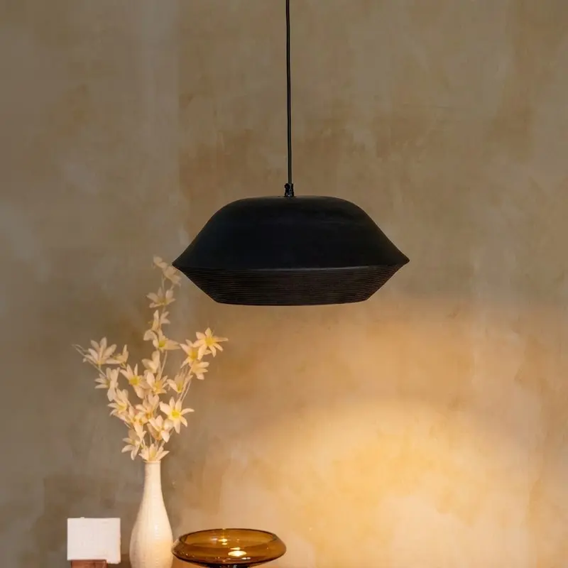 Noir Artisan Mango Wood Ceiling Lamp