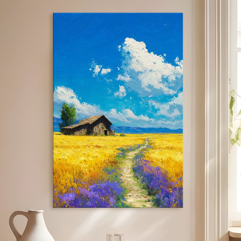 Provence Field Gallery Wrapped Canvas Wall Painting