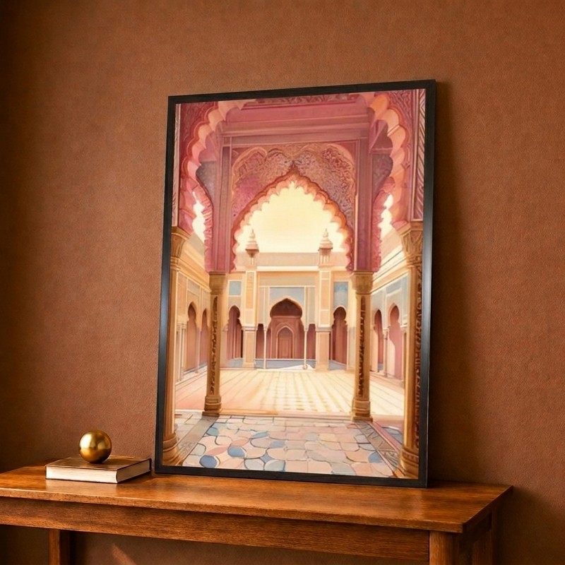 Mughal Courtyard Canvas Wall Painting