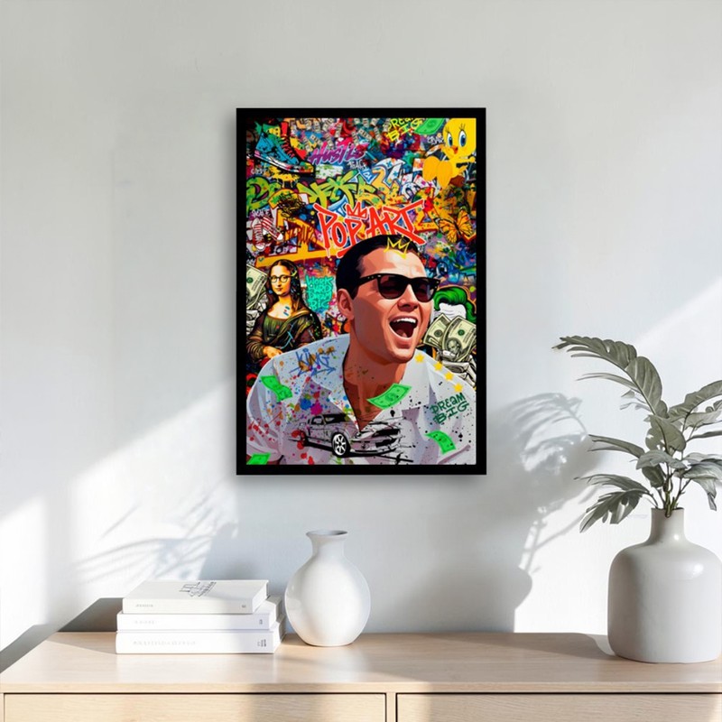 Wolf Wall Street Wall Painting With Frame