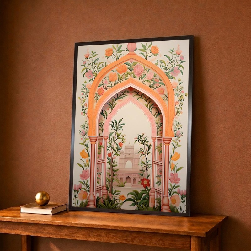 Mughal Garden Arch Canvas Wall Painting