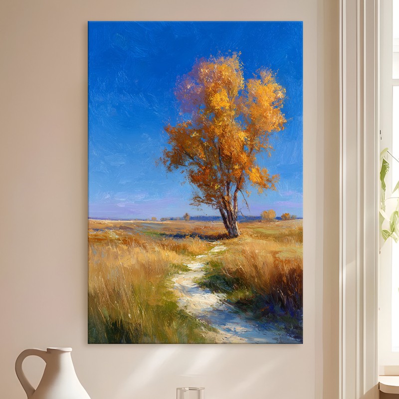 Autumn Trail Gallery Wrapped Canvas Wall Painting