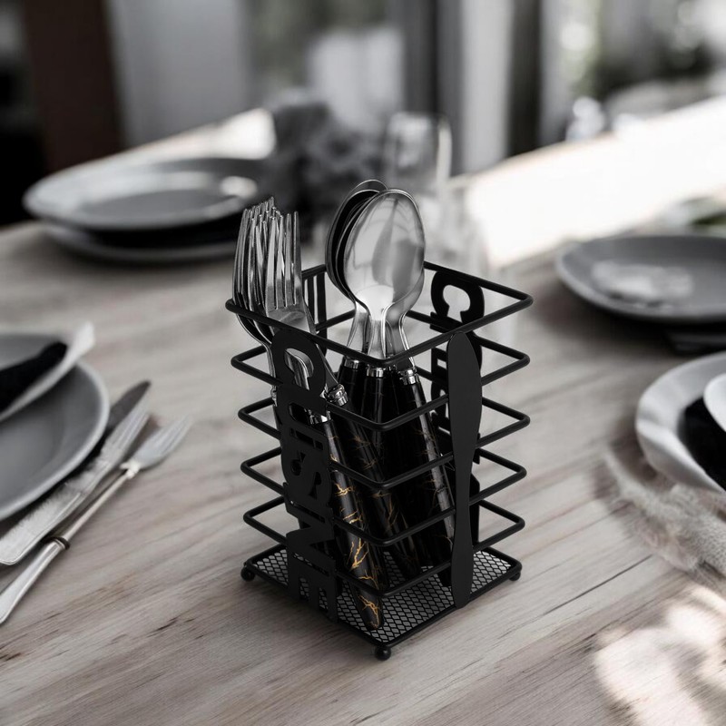 Cutlery Vault Black Iron Cutlery Stand