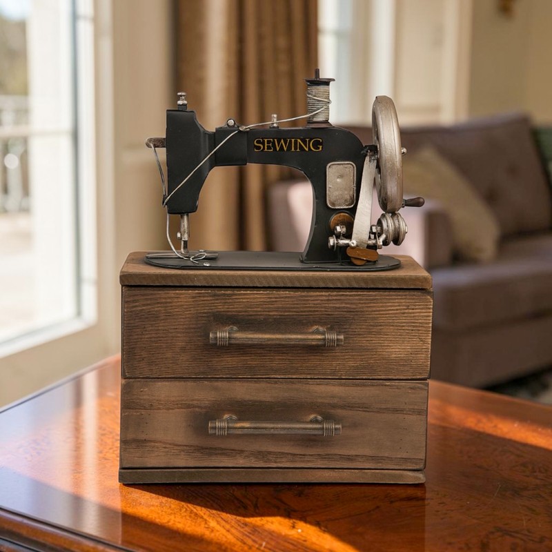 Vintage Rustic Sewing Machine Showpiece