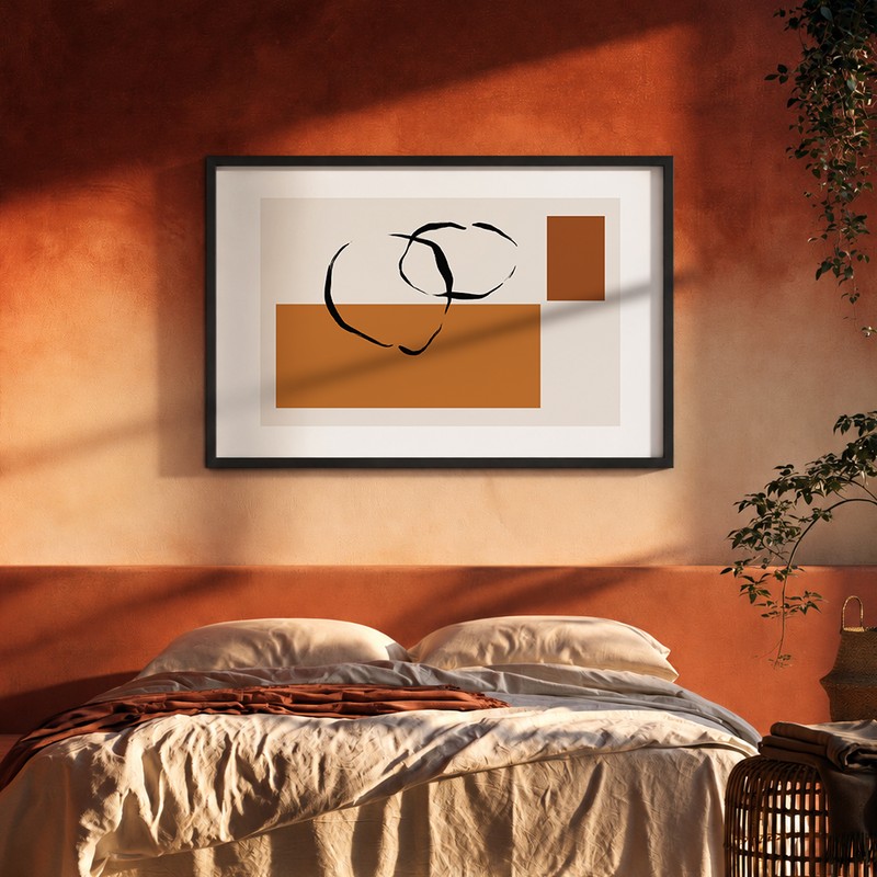 Amber Balance Canvas Wall Painting With Frame