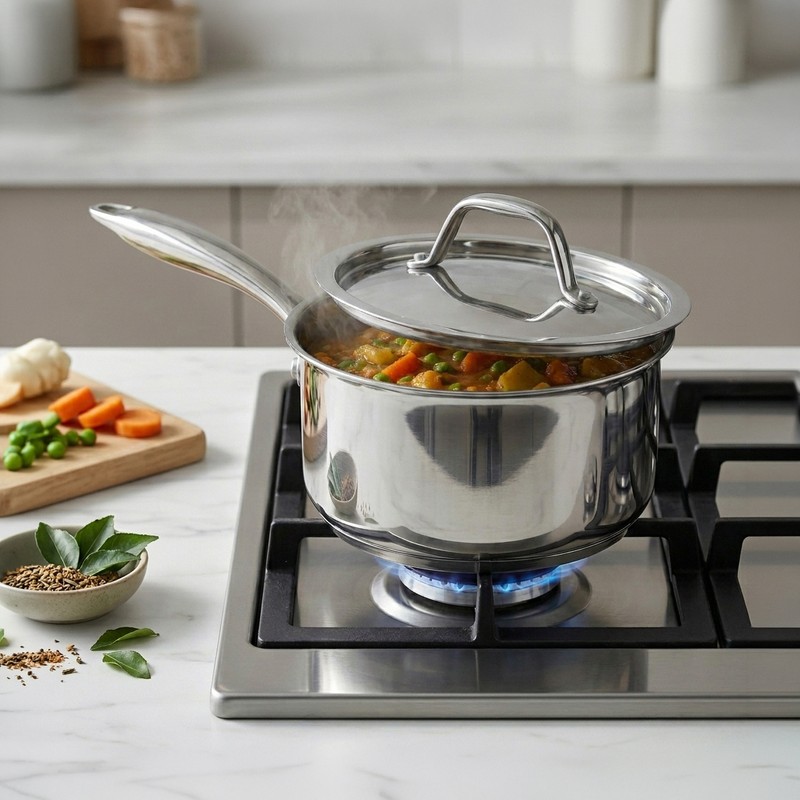 Aroma Nest Triply Saucepan With Lid - 800 mL