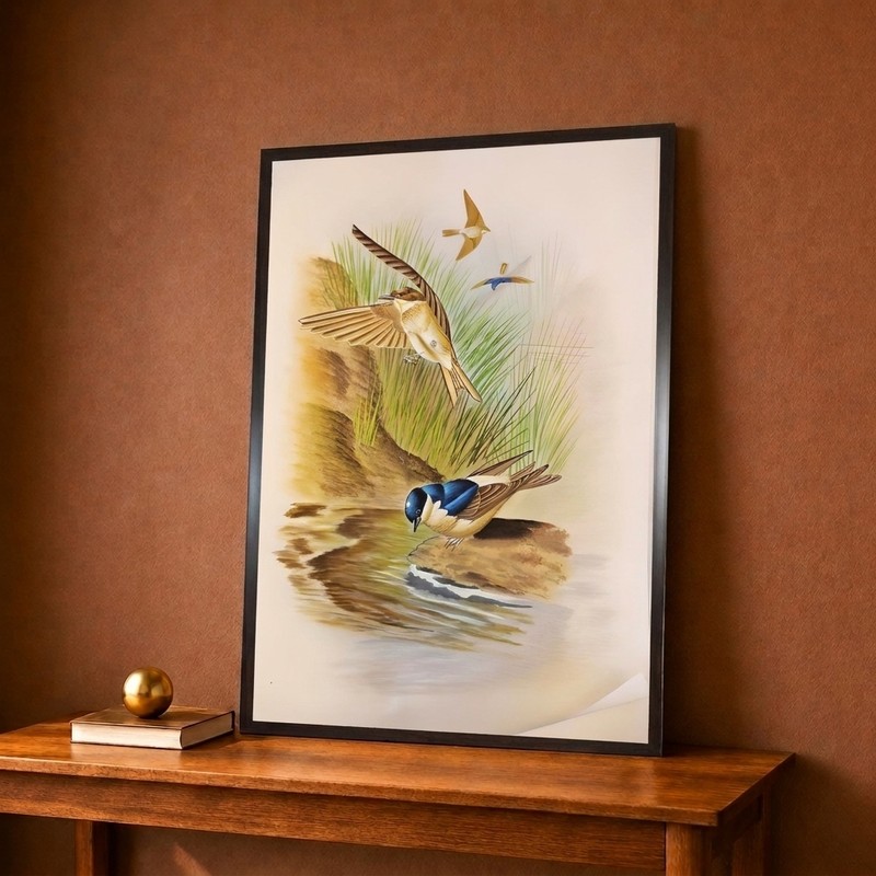 Riverside Songbirds Canvas Wall Painting